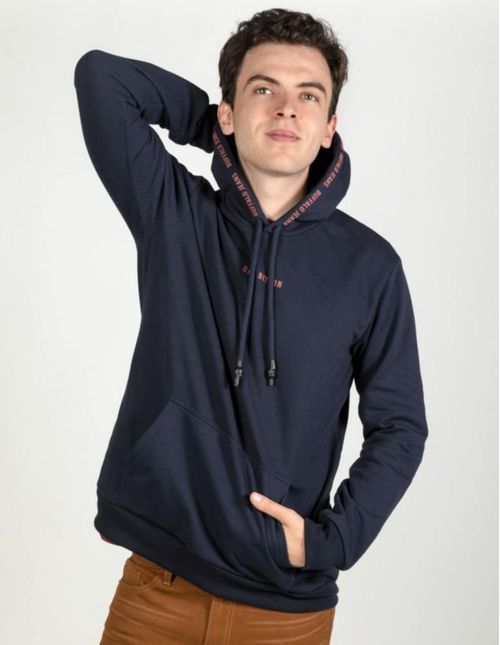 SUDADERA CON CAPUCHA AZUL MARINO