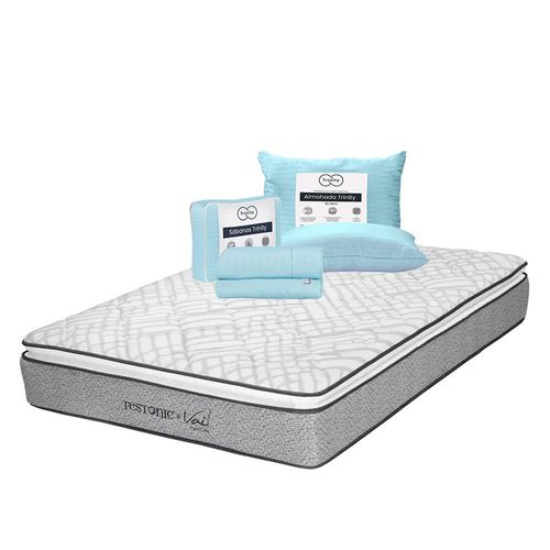 Colchón Matrimonial Restonic Vail + Almohada + Sábanas Trinity TRY
