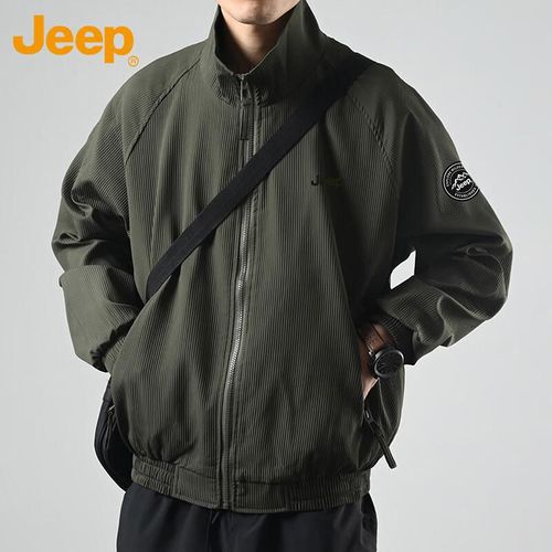 Chamarra Holgada Cuello Alto JEEP Verde Militar Para Hombre