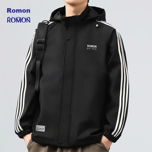 Chamarra Casual Coreana De Alta Elasticidad Negra Para Hombre