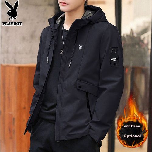 Chamarra Hoodie Casual Playboy Para Hombre Negra