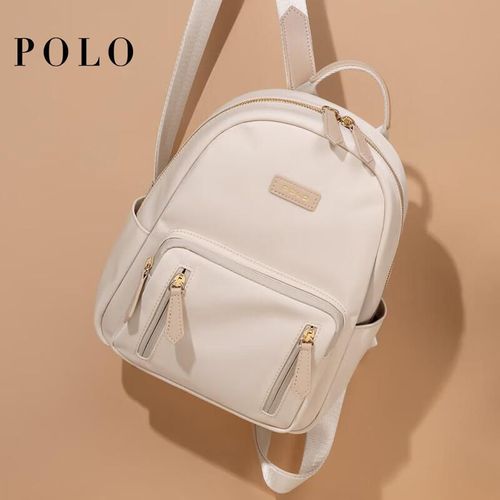 Mochila POLO PBS22999 de tejido Beige con Albaricoque para mujer