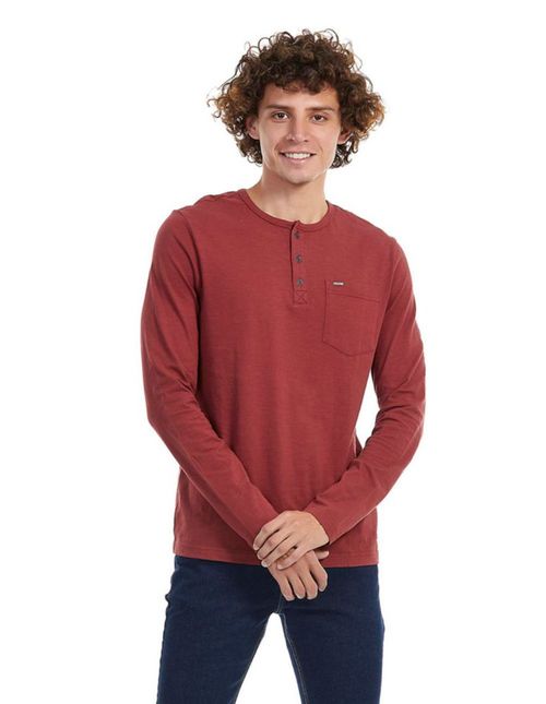 PLAYERA DE MANGA LARGA CUELLO HENLEY BUFFALO DAVID BITTON