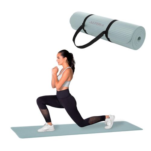 Tapete De Yoga Mat Antiderrapante Altera Fitness Pilates Gym Aguamarina