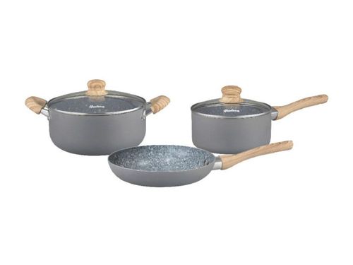 Batería De Cocina Antiadherente Granito 5 Piezas