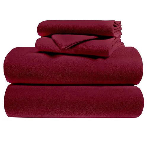 Juego de Sábanas Polar Individual Vino Térmicas, Suaves y Ligeras Kyuden Home