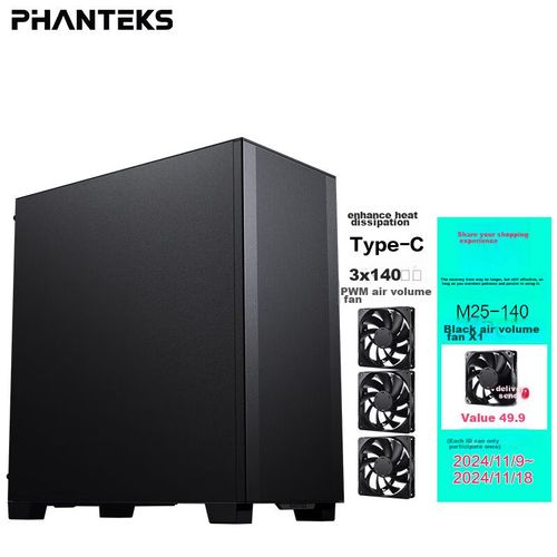Gabinete Atx Phanteks Xt523 Negro Acero Sgcc Transparente