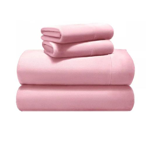 Juego de Sábanas Polar Individual Rosa Térmicas, Suaves y Ligeras Kyuden Home