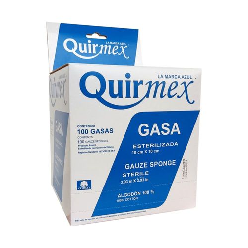 GASA ESTERILIZADA 10X10CM QUIRMEX Caja 100 pzas