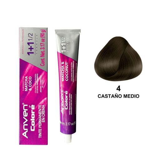 KITS TINTENSÍFICATE ANVEN TINTE 4 CASTAÑO MEDIO 90 10 PIEZAS