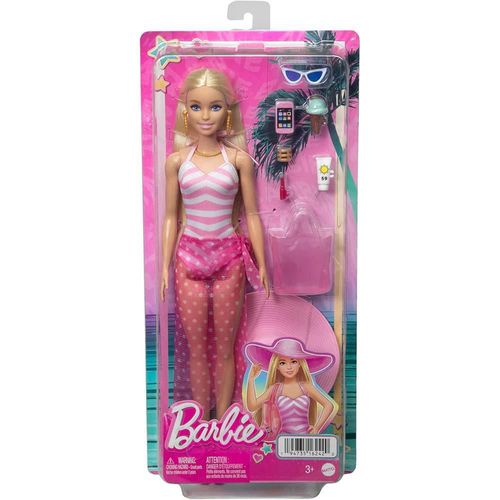 Barbie Día de Playa Traje Rosa HPL73