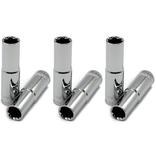 PACK 6 DADOS MAPLE TOOLS LARGO 3/8 BOCA 14MM HEXAGONAL