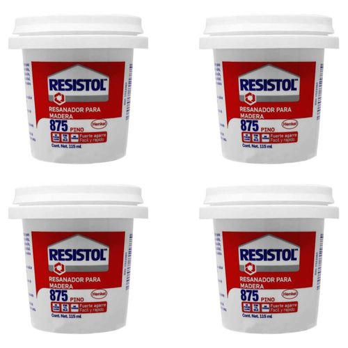 PACK 4 RESANADORES RESISTOL 875 CAOBA 115 ML