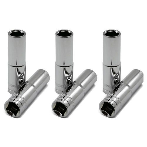 PACK 6 DADOS LARGO HEXAGONAL MAPLE TOOLS 1/2'' BOCA 15MM