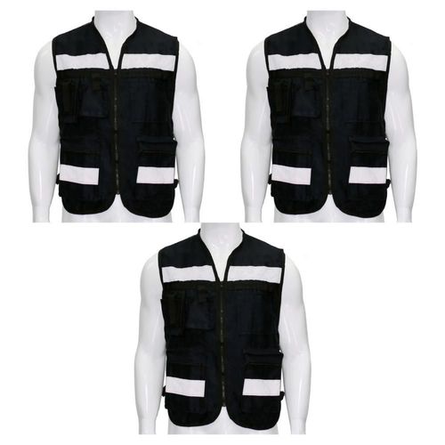 PACK 3 CHALECOS BRIGADISTA ESPALDA MALLA AZUL MARINO