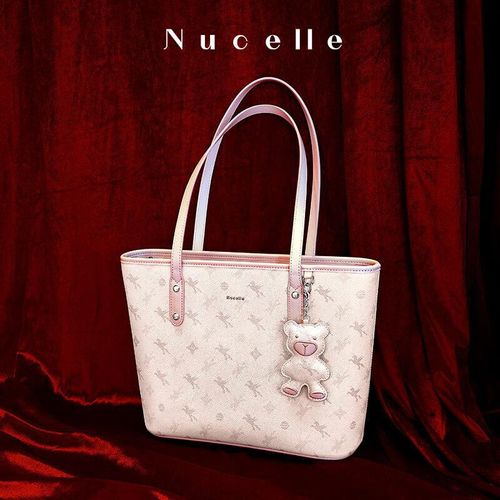 Bolsa Tote NUCELLE Pegasus con Compartimentos para laptop 13" rosa durazno para mujer