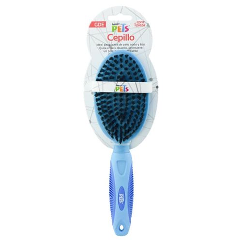 Cepillo Gde Cerdas Nylon Mango Ergonómico Perro Fancy Pets
