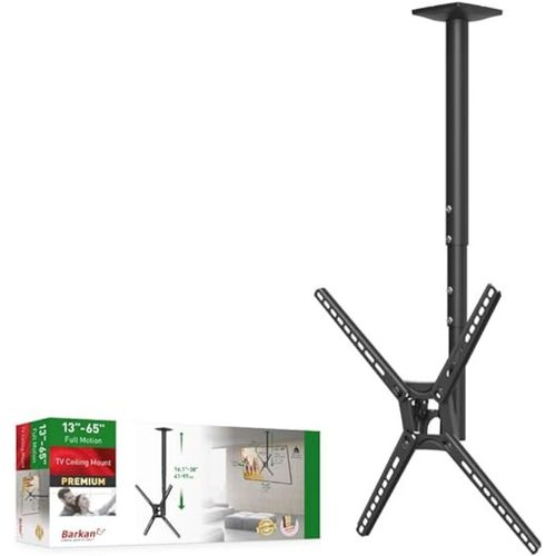 Soporte de Techo para TV BARKAN, Movimiento Completo, Soporte de visualización Plana/Curvada de 3 Movimientos Ajuste telescópico de Altura