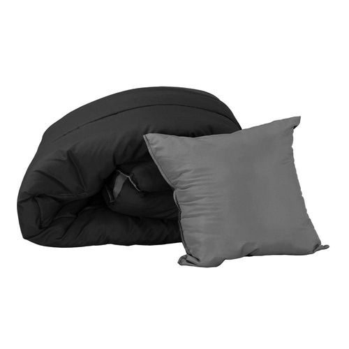 Set Edredón Individual Dicasa Couzy Negro/Gris Oxford CZD
