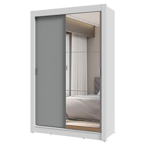 Ropero Closet 2 Puertas 1 Espejo Marrón/Gris Madesa