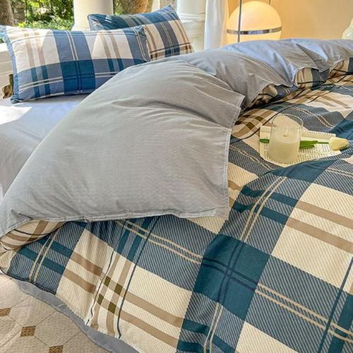 Juego de Funda para Edredón de 4 Piezas - Ultra Suave Fibra de Doble Cepillado - Cierre de Botones y 2 Fundas para Almohada,HOGAWAY