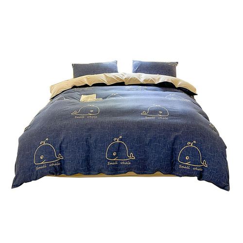 Juego de Funda para Edredón de 4 Piezas - Ultra Suave Fibra de Doble Cepillado - Cierre de Botones y 2 Fundas para Almohada,HOGAWAY