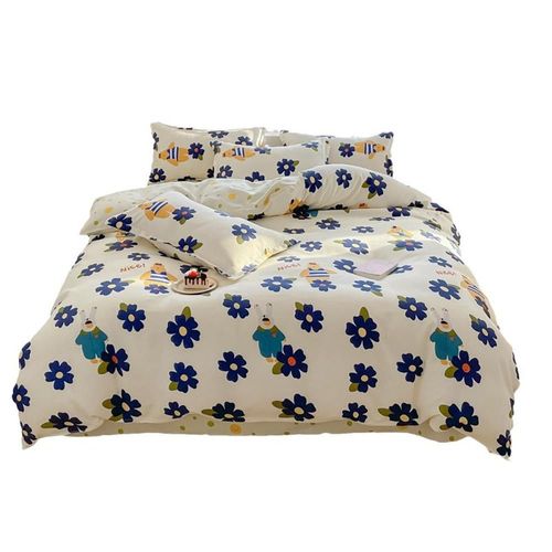 Juego de Funda para Edredón de 4 Piezas - Ultra Suave Fibra de Doble Cepillado - Cierre de Botones y 2 Fundas para Almohada,HOGAWAY