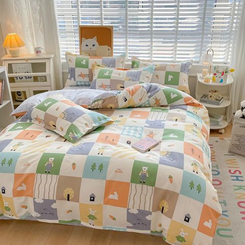 Juego de Funda para Edredón de 4 Piezas - Ultra Suave Fibra de Doble Cepillado Colección de Hotel .HOGAWAY