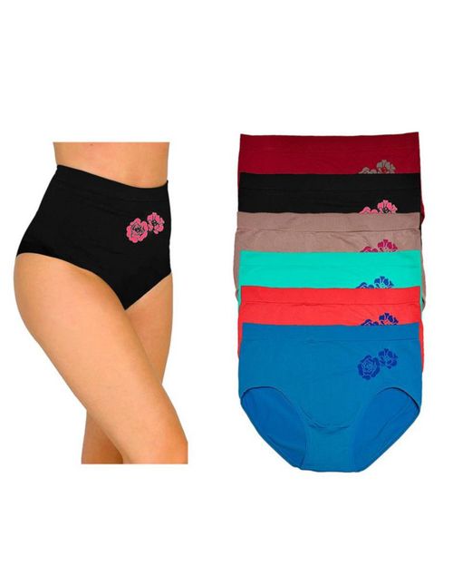 6 Pantaletas A La Cintura Tallas Extras Incluye 6 Dif Colores1622