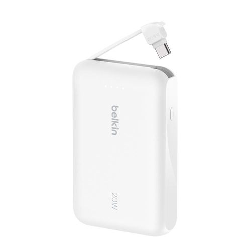 Power Bank Belkin 10k mAh- 20w USB C Integrado blanco