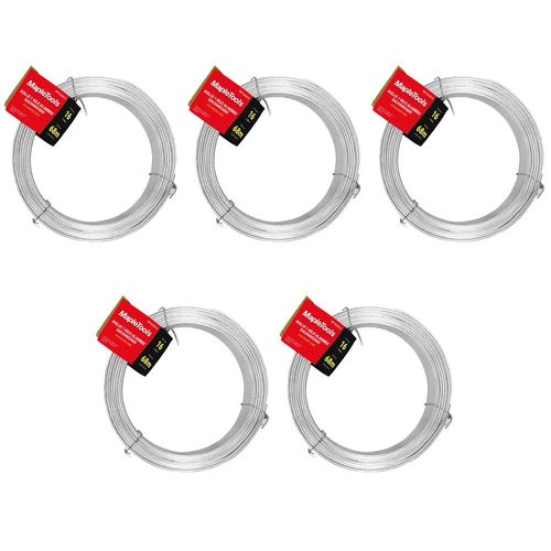 5 ROLLOS ALAMBRE GALVANIZADO CALIBRE 16 1KG C/U MAPLE TOOLS