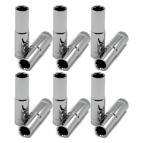 PACK 12 DADOS LARGOS CUADRO 3/8" BOCA 13 MM HEX MAPLE TOOLS