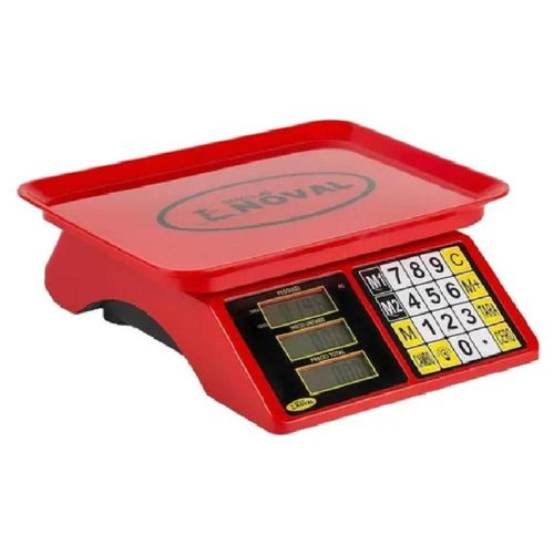 BÁSCULA NOVAL DIGITAL COMERCIAL ROJA 20 KG 2GR