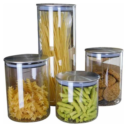 Set de Contenedores con Tapa Metálica 22x9x27cm