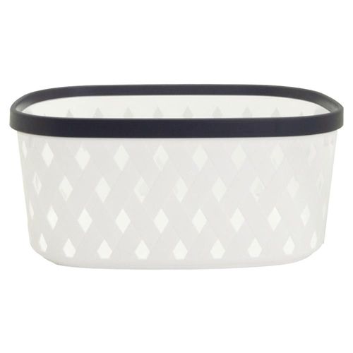 Canasta de plástico chica con asas ovalada 30.5 x 13.5 x 20.5 cm