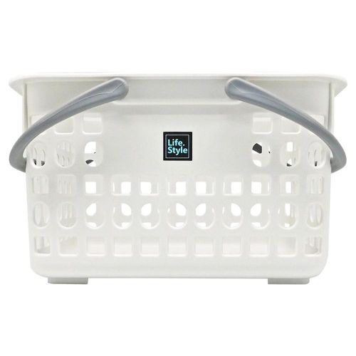 Canasta con doble asa con orificios 23 x 31 x 23 cm