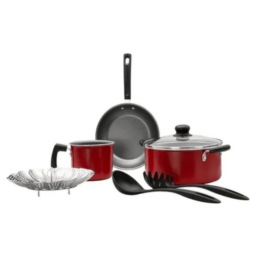 Bateria de cocina 32200652 Tramontina 7pz Marilia Roja