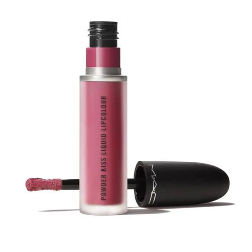 Lápiz Labial liquido Mac Powder Kiss More the Mehr-ier 5ml color lila