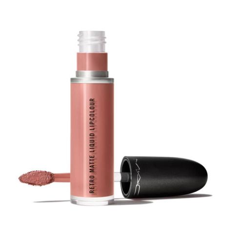 Lapiz labial liquido Retro Matte Mac Cosmetics Burnt Spice color rosa
