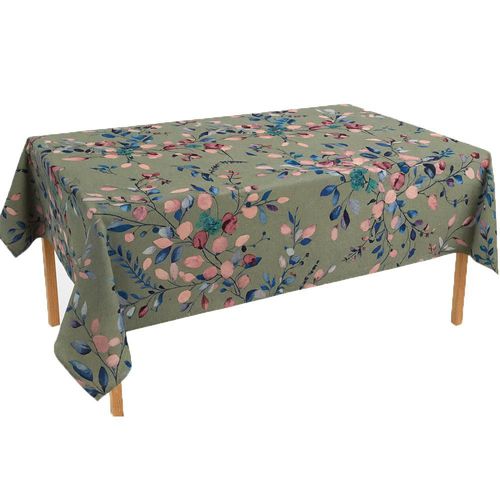 Mantel Floral 145x180 cm | Rectangular para 8-10 Sillas | Uso Diario | Algodón y Poliéster Kyuden Home