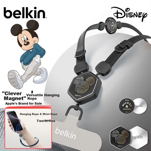 Cordón Belkin 2 En 1 Mickey & Amigos Negro-Gris