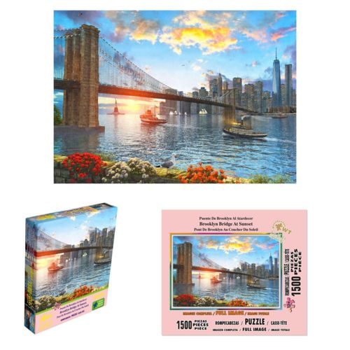 Rompecabezas Gold Edition 1500 Pzs, Puente De Brooklyn Al Atardecer