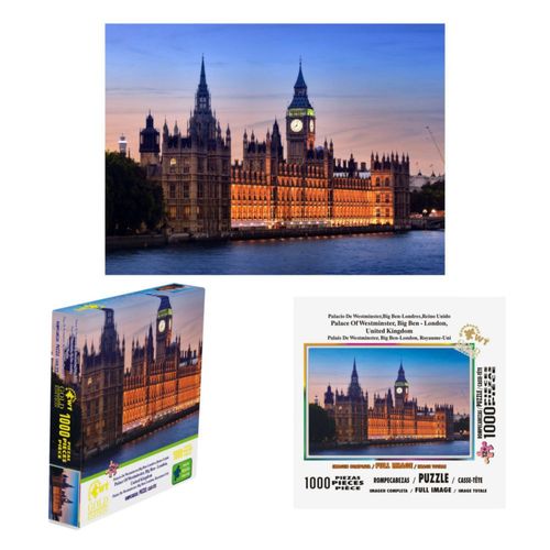 Rompecabezas Gold Edition 1000 Pzs, Palacio de Westminster Big Ben- Londres Reino Unido