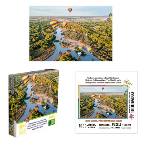 Rompecabezas Gold Edition 1,000 Pzs,Globos Aerostáticos Sobre el Río Grande