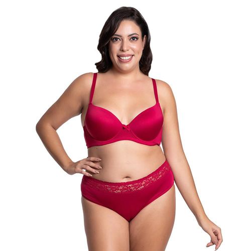 Coordinado vino de talla extra con varilla  24983-74983 Lady Carnival