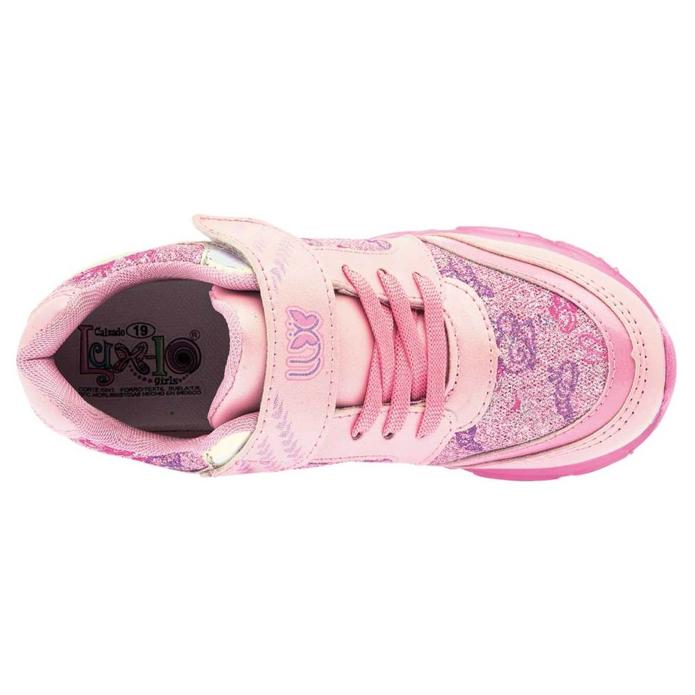 Lux-10 Tenis urbano para niña rosa, con luces, código 94729-1