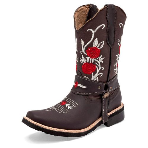 Risel Bota con peluche para mujer café blanco rojo, código 121939-E