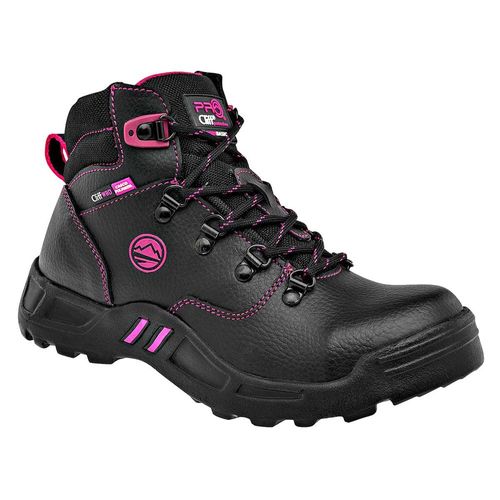 Cliff  Zapato industrial para mujer negro fucsia, código 94314-1