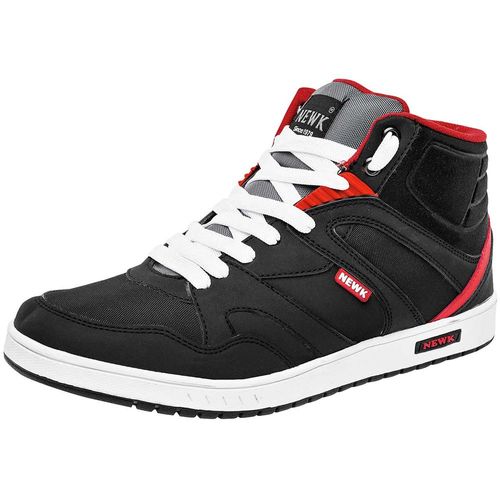 Newk Tenis urbano para hombre negro gris rojo, código 63434-1