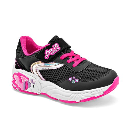 Lux-10 Tenis urbano para niña negro, Cod.128746CC